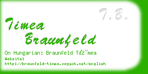 timea braunfeld business card